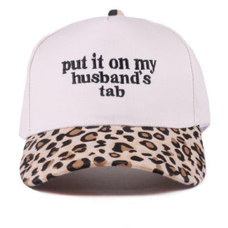 Put it On My Husband's Tab Embroidered Cap • Leopard-Zenana-Shop Anchored Bliss Women's Boutique Clothing Store