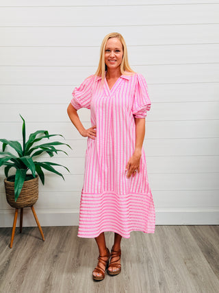 Ray of Sunshine Maxi Dress • Pink-Umgee-Shop Anchored Bliss Women's Boutique Clothing Store
