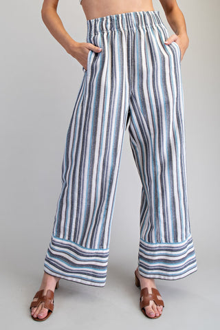 Ride the Waves Striped Stretchy Waistband Bottoms-EESome-Shop Anchored Bliss Women's Boutique Clothing Store