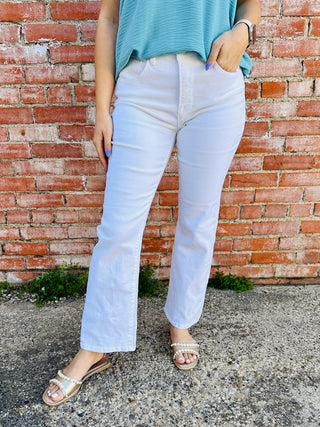 Risen Pulling Heartstrings White Denim Jeans-Risen-Shop Anchored Bliss Women's Boutique Clothing Store