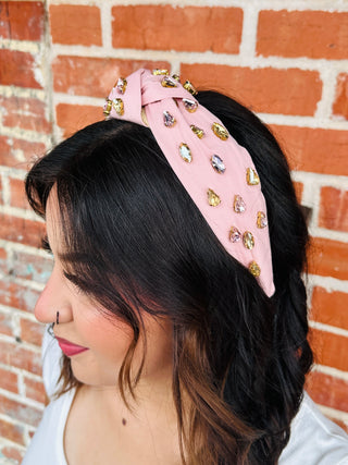 Rose All Day Rhinestone Embellished Headband-Golden Lily-Shop Anchored Bliss Women's Boutique Clothing Store