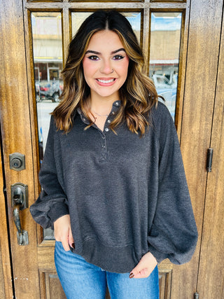 Seeing it Through Acid Washed Pullover • Black-Zenana-Shop Anchored Bliss Women's Boutique Clothing Store