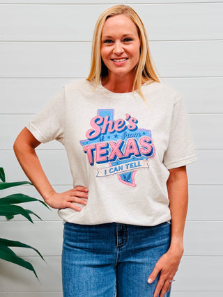 She's From Texas Graphic Tee-Harps & Oli-Shop Anchored Bliss Women's Boutique Clothing Store