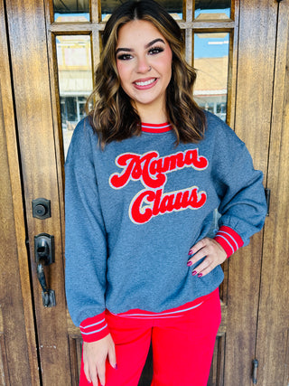 Simply Southern Mama Claus Embroidered Sweatshirt-Simply Southern-Shop Anchored Bliss Women's Boutique Clothing Store