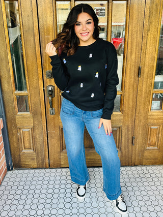 Simply Southern Sweet Ghost Top • Black-Simply Southern-Shop Anchored Bliss Women's Boutique Clothing Store