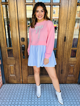 Simply Southern Twyla Rhinestone Coquette Bow Dress-Stacey Kluttz-Shop Anchored Bliss Women's Boutique Clothing Store