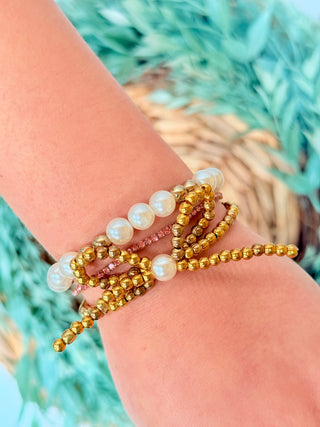 Strawberry Wine Coquette Bow Stack Bracelet Set-Stacey Kluttz-Shop Anchored Bliss Women's Boutique Clothing Store