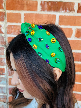 Take Me to Nola Rhinestone Studded Headband • Green-Something Special LA-Shop Anchored Bliss Women's Boutique Clothing Store