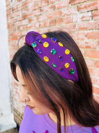 Take Me to Nola Rhinestone Studded Headband • Purple-Something Special LA-Shop Anchored Bliss Women's Boutique Clothing Store