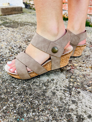 Set on You Criss Cross Strap Cork Wedge Sandals-Stacey Kluttz-Shop Anchored Bliss Women's Boutique Clothing Store
