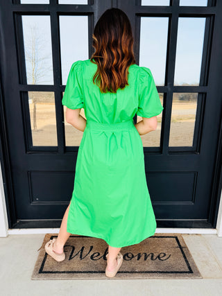 Telling A Story Midi Dress • Green-Stacey Kluttz-Shop Anchored Bliss Women's Boutique Clothing Store