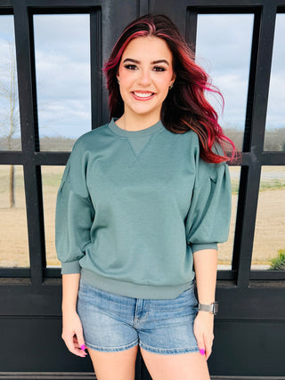 The Main Reason Scuba Dolman Sleeve Top • Ash Jade-Zenana-Shop Anchored Bliss Women's Boutique Clothing Store