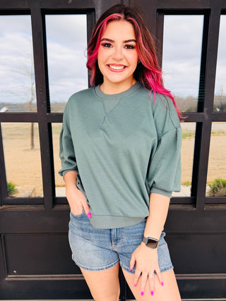 The Main Reason Scuba Dolman Sleeve Top • Ash Jade-Zenana-Shop Anchored Bliss Women's Boutique Clothing Store