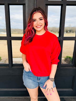 The Main Reason Scuba Dolman Sleeve Top • Red-Zenana-Shop Anchored Bliss Women's Boutique Clothing Store