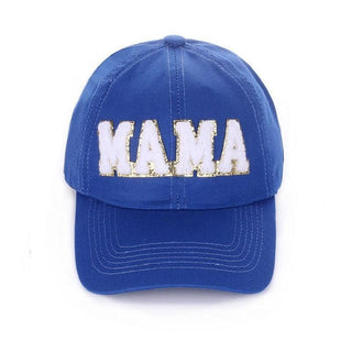 Mama Chenille Patch Hat • Royal Blue-Zenana-Shop Anchored Bliss Women's Boutique Clothing Store