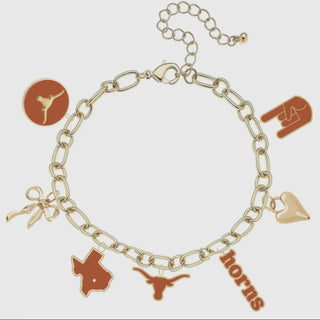 University of Texas Charm Bracelet-Canvas Style-Shop Anchored Bliss Women's Boutique Clothing Store