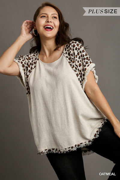 Wildest Dreams Leopard Top • Oatmeal-Tracy Zelenuk-Shop Anchored Bliss Women's Boutique Clothing Store