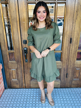 When You Remember Swing Mini Dress • Green-Stacey Kluttz-Shop Anchored Bliss Women's Boutique Clothing Store