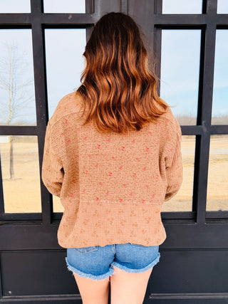 Wherever You Are Floral Gauze Button Up Shirt • Mocha-Easel-Shop Anchored Bliss Women's Boutique Clothing Store