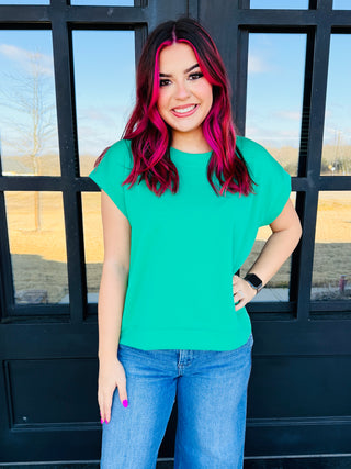 You Already Know Scuba Dolman Top • Green-Zenana-Shop Anchored Bliss Women's Boutique Clothing Store
