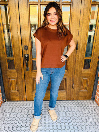 You Already Know Scuba Dolman Top • Brown-Zenana-Shop Anchored Bliss Women's Boutique Clothing Store