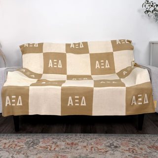 Sorority Acrylic Knit Checkered Blanket-Sorority Shop-Shop Anchored Bliss Women's Boutique Clothing Store