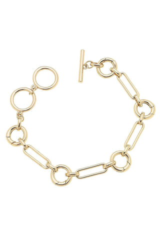 Bella Multi-Charm Toggle Bracelet Base • Shiny Gold-Canvas Style-Shop Anchored Bliss Women's Boutique Clothing Store