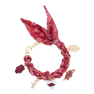 Arkansas Razorbacks Bandana Charm Bracelet