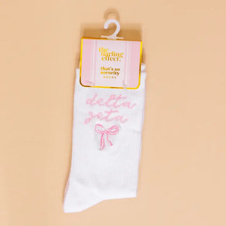 Delta Zeta Coquette Bow Socks-The Darling Effect-Shop Anchored Bliss Women's Boutique Clothing Store