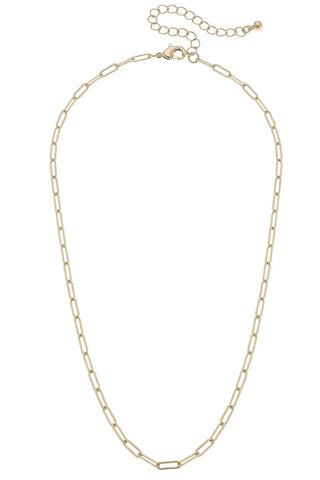 Celia Paperclip Chain Charm Necklace Base• Shiny Gold-Canvas Style-Shop Anchored Bliss Women's Boutique Clothing Store