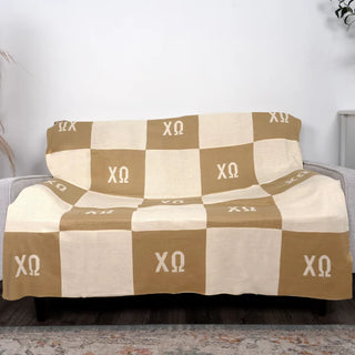 Sorority Acrylic Knit Checkered Blanket-Sorority Shop-Shop Anchored Bliss Women's Boutique Clothing Store