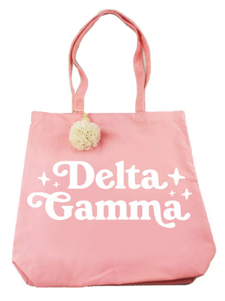 Sorority Retro Pom Pom Tote Bag-Sorority Shop-Shop Anchored Bliss Women's Boutique Clothing Store