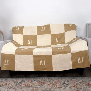 Sorority Acrylic Knit Checkered Blanket-Sorority Shop-Shop Anchored Bliss Women's Boutique Clothing Store