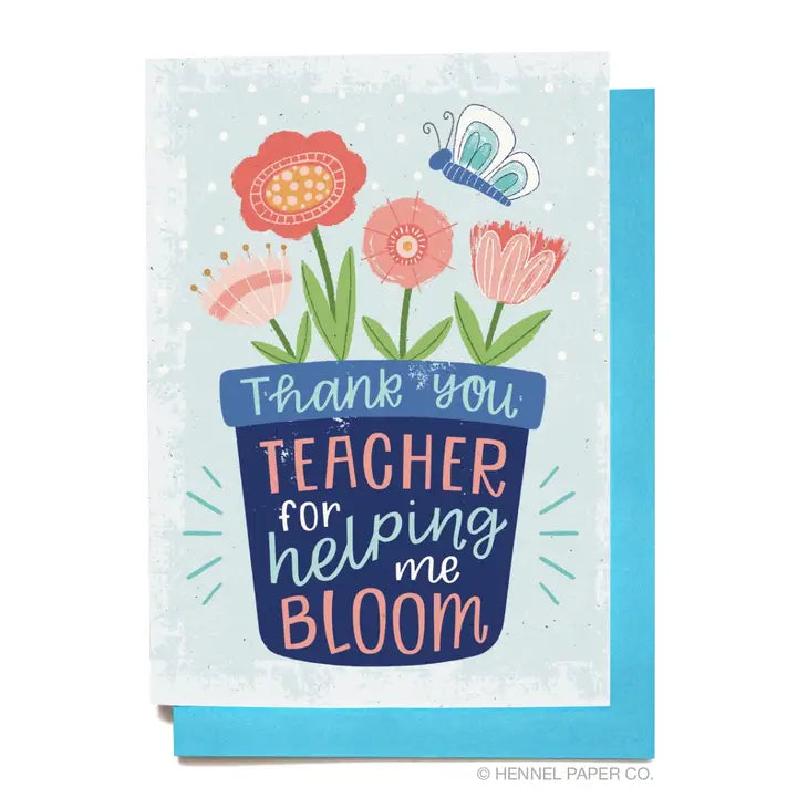 Flower Pot Teacher Greeting Card-Tracy Zelenuk-Shop Anchored Bliss Women's Boutique Clothing Store