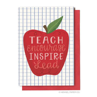 Apple Teacher Greeting Card-Tracy Zelenuk-Shop Anchored Bliss Women's Boutique Clothing Store