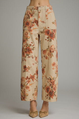 Running on Love Floral Wide Leg Pants • Cream-Entro-Shop Anchored Bliss Women's Boutique Clothing Store