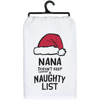 Nana Doesn't Keep a Naughty List Kitchen Towel-Stacey Kluttz-Shop Anchored Bliss Women's Boutique Clothing Store