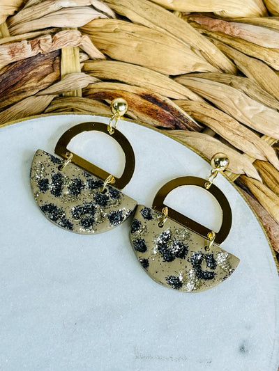 Feeling Good Glittery Leopard Gold Earrings-Oh. So Re:fined.-Shop Anchored Bliss Women's Boutique Clothing Store