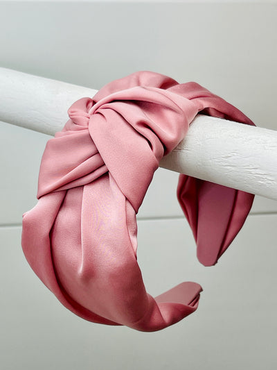 Out And About Satin Knot Headband • Blush-DMC-Shop Anchored Bliss Women's Boutique Clothing Store