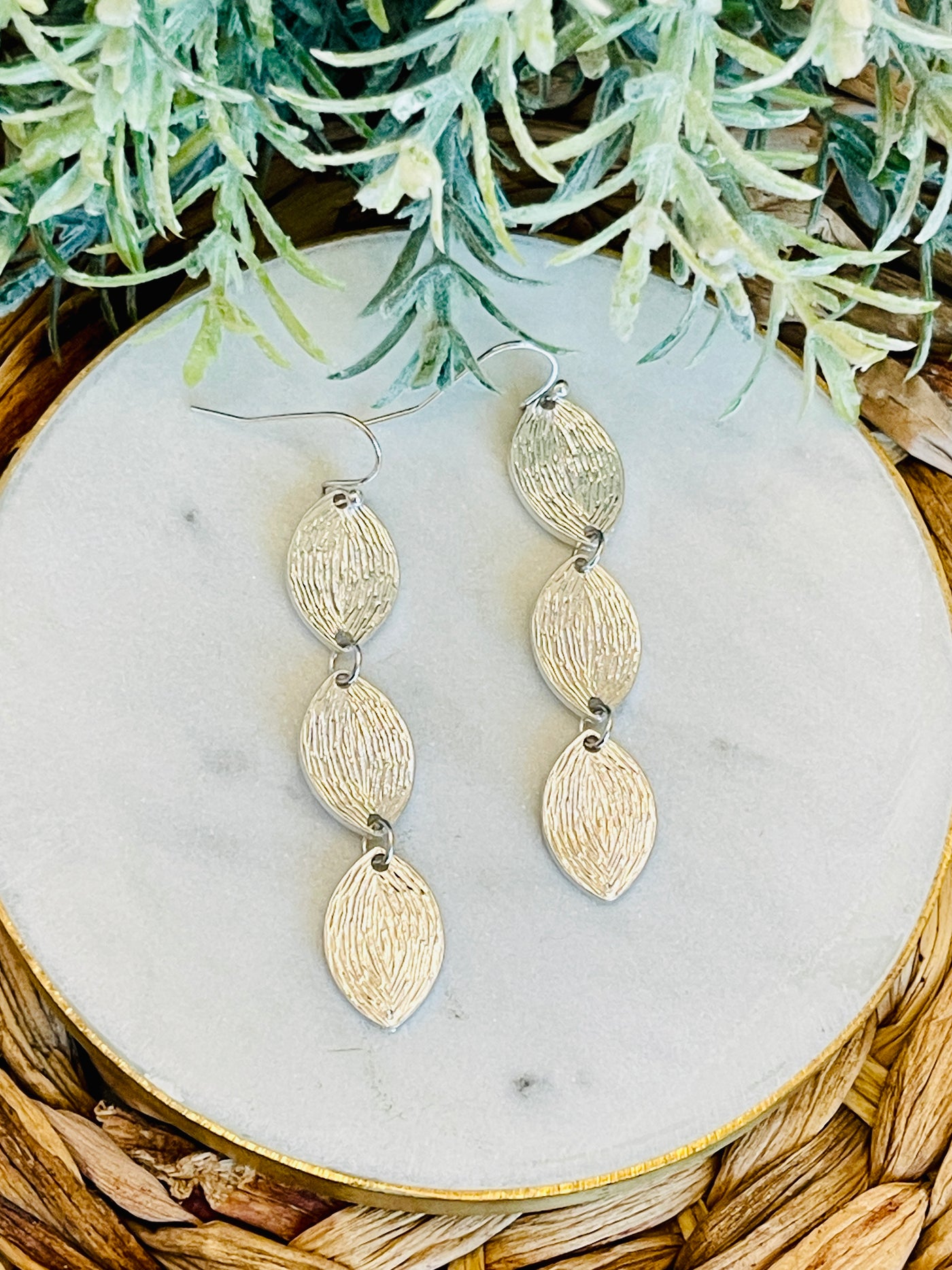 Alaina Tiered Earrings • Silver-DMC-Shop Anchored Bliss Women's Boutique Clothing Store