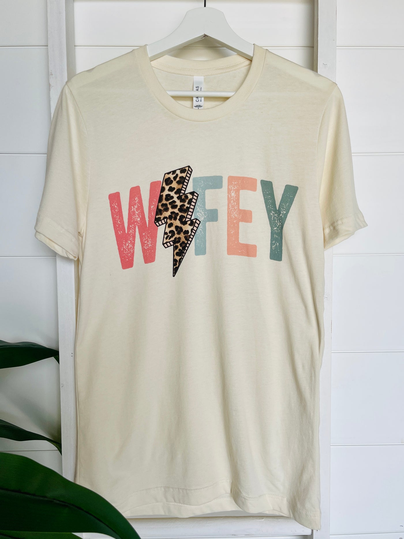 Leopard Bolt Wifey Graphic Tee-Harps & Oli Graphic Tees-Shop Anchored Bliss Women's Boutique Clothing Store