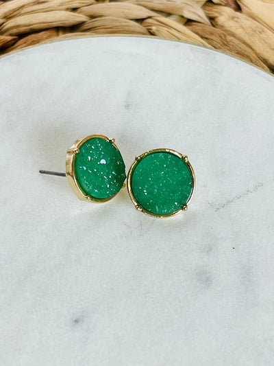 Addison Stud Earrings-DMC-Green-Shop Anchored Bliss Women's Boutique Clothing Store