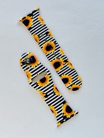 Apple Watch Band • Stripes + Sunflowers-A.N. Enterprises-38MM/40MM-Shop Anchored Bliss Women's Boutique Clothing Store