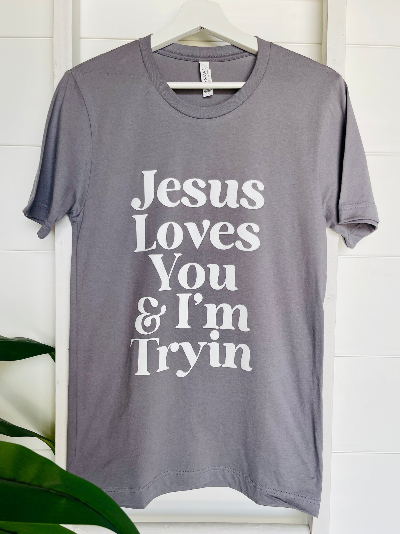 Jesus Loves You & I'm Trying Graphic Tee-Harps & Oli Graphic Tees-Shop Anchored Bliss Women's Boutique Clothing Store