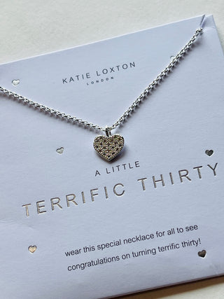 A Little Terrific Thirty Necklace • Silver-Katie Loxton-Shop Anchored Bliss Women's Boutique Clothing Store