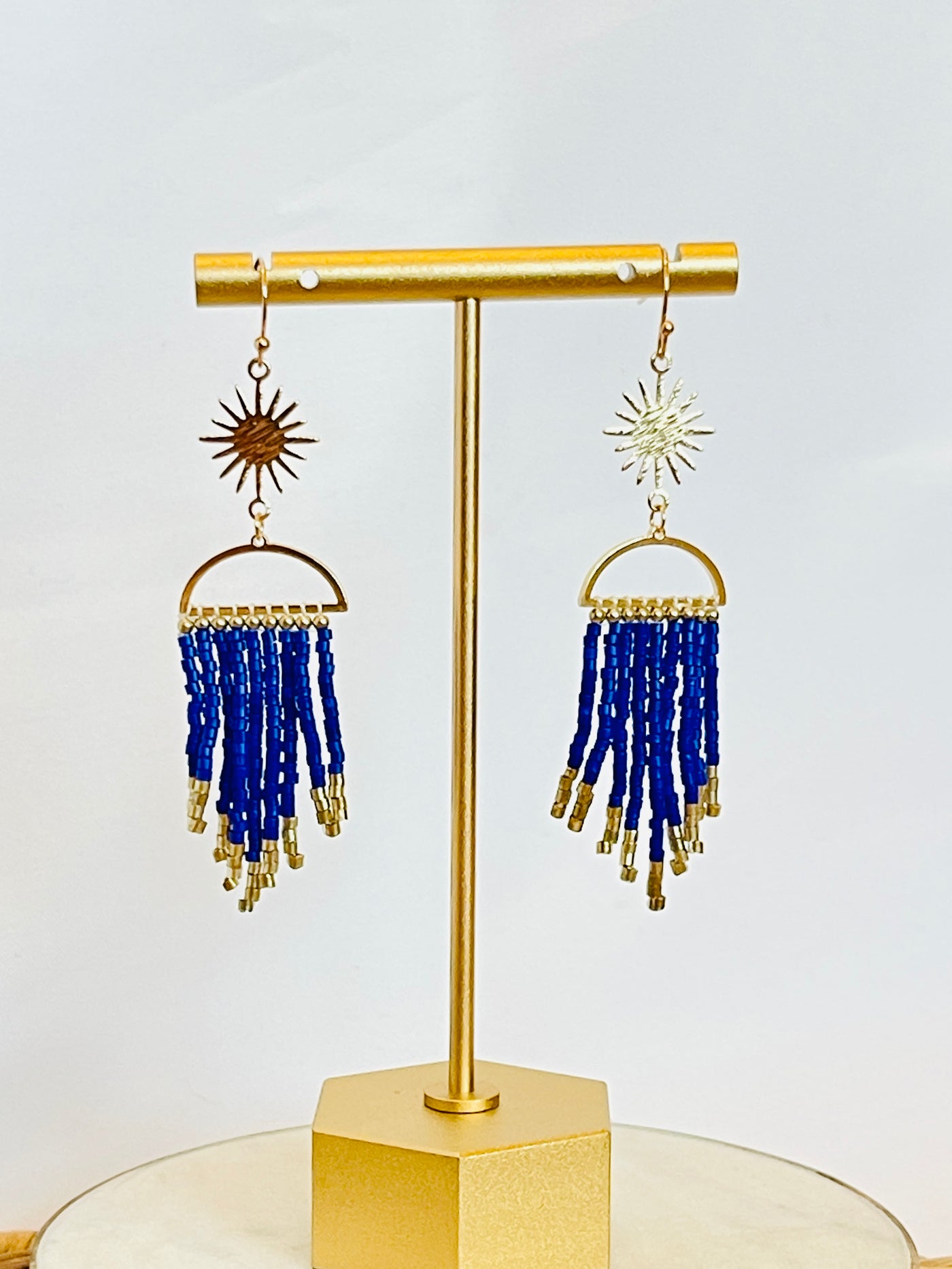 Ava Beaded Earrings-DMC-Blue-Shop Anchored Bliss Women's Boutique Clothing Store