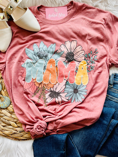 Floral Mama Graphic Tee-Harps & Oli-Shop Anchored Bliss Women's Boutique Clothing Store