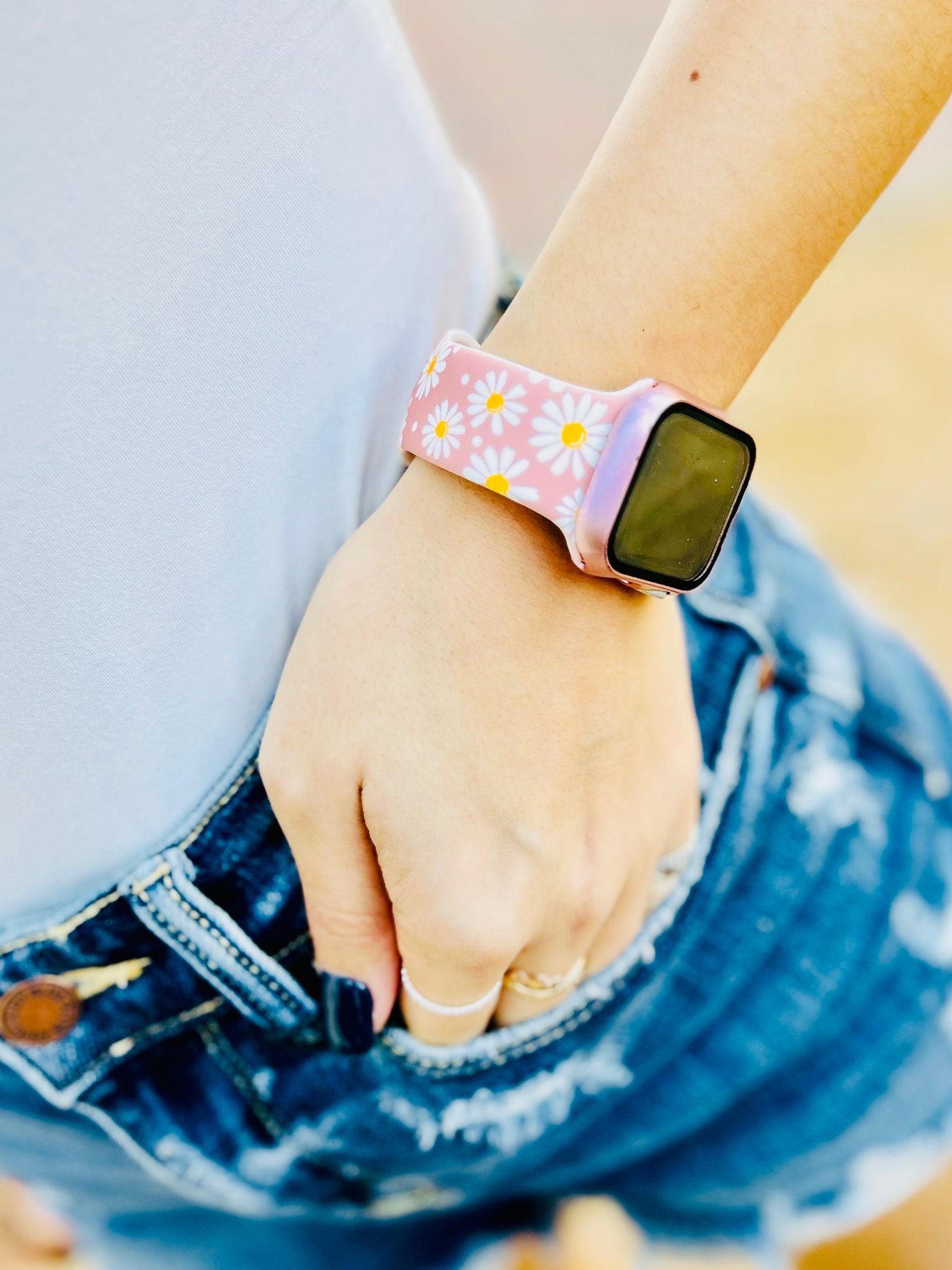 Apple Watch Band • Pink Daisies-A.N. Enterprises-Shop Anchored Bliss Women's Boutique Clothing Store
