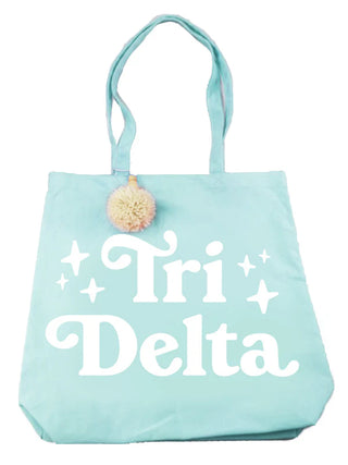 Sorority Retro Pom Pom Tote Bag-Sorority Shop-Shop Anchored Bliss Women's Boutique Clothing Store