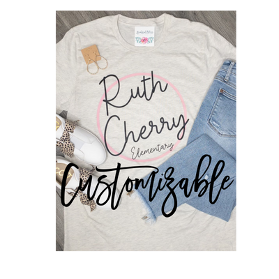 {Customizable School} Sweet & Simple Circle Graphic Tee-Harps & Oli-Shop Anchored Bliss Women's Boutique Clothing Store